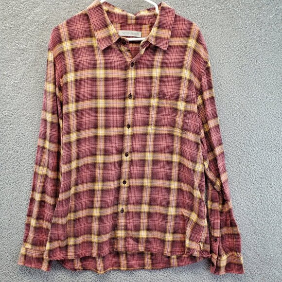 Outerknown Plaid Shirt Collared Flannel Button Up Long Sleeve Size XL Men's Soft - Picture 1 of 7
